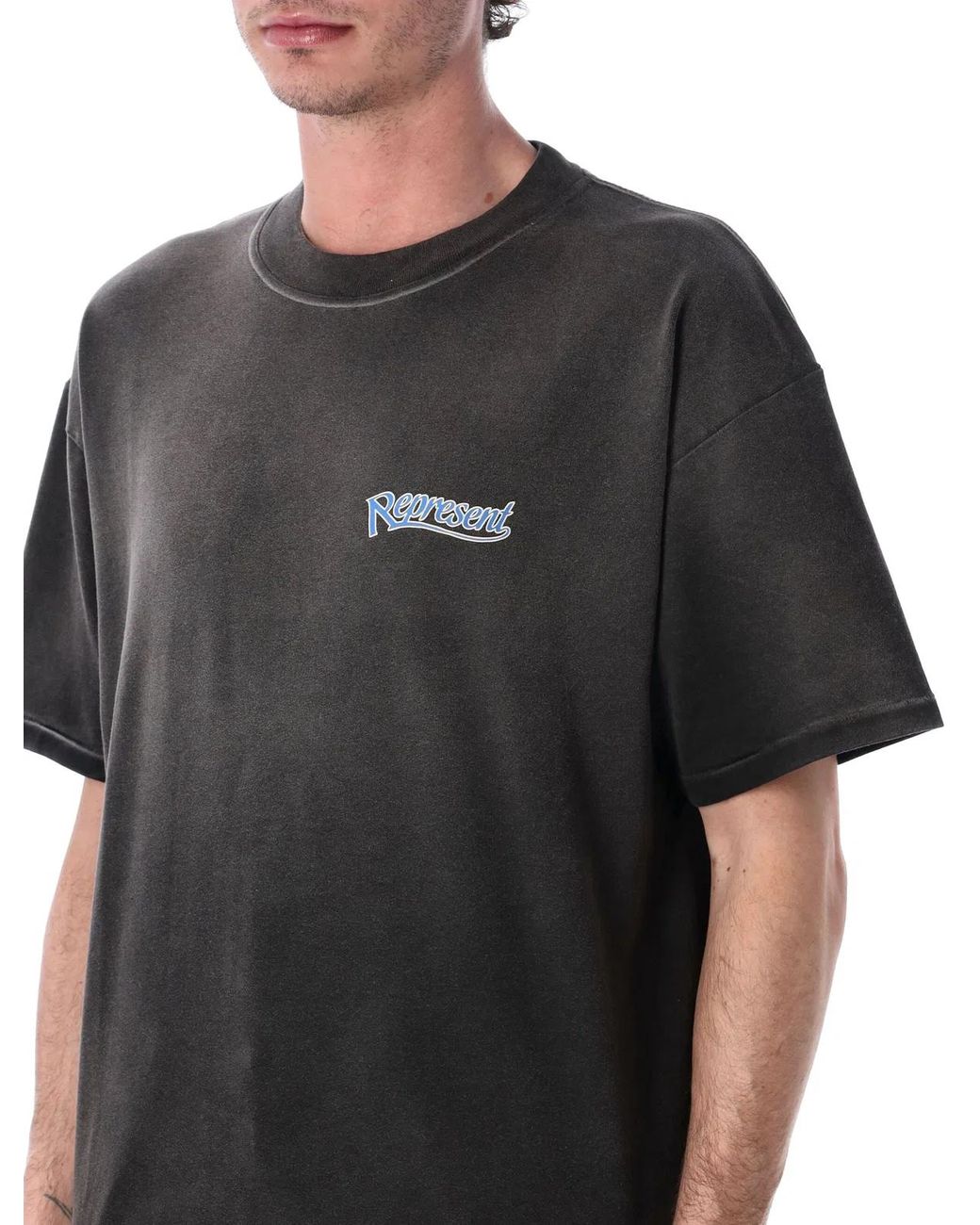 Represent Black Crew Neck T-Shirt for men