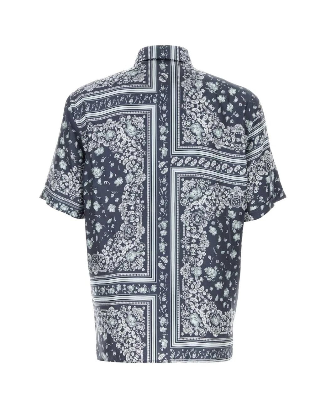 Fendi Blue Bandana Shirt for men