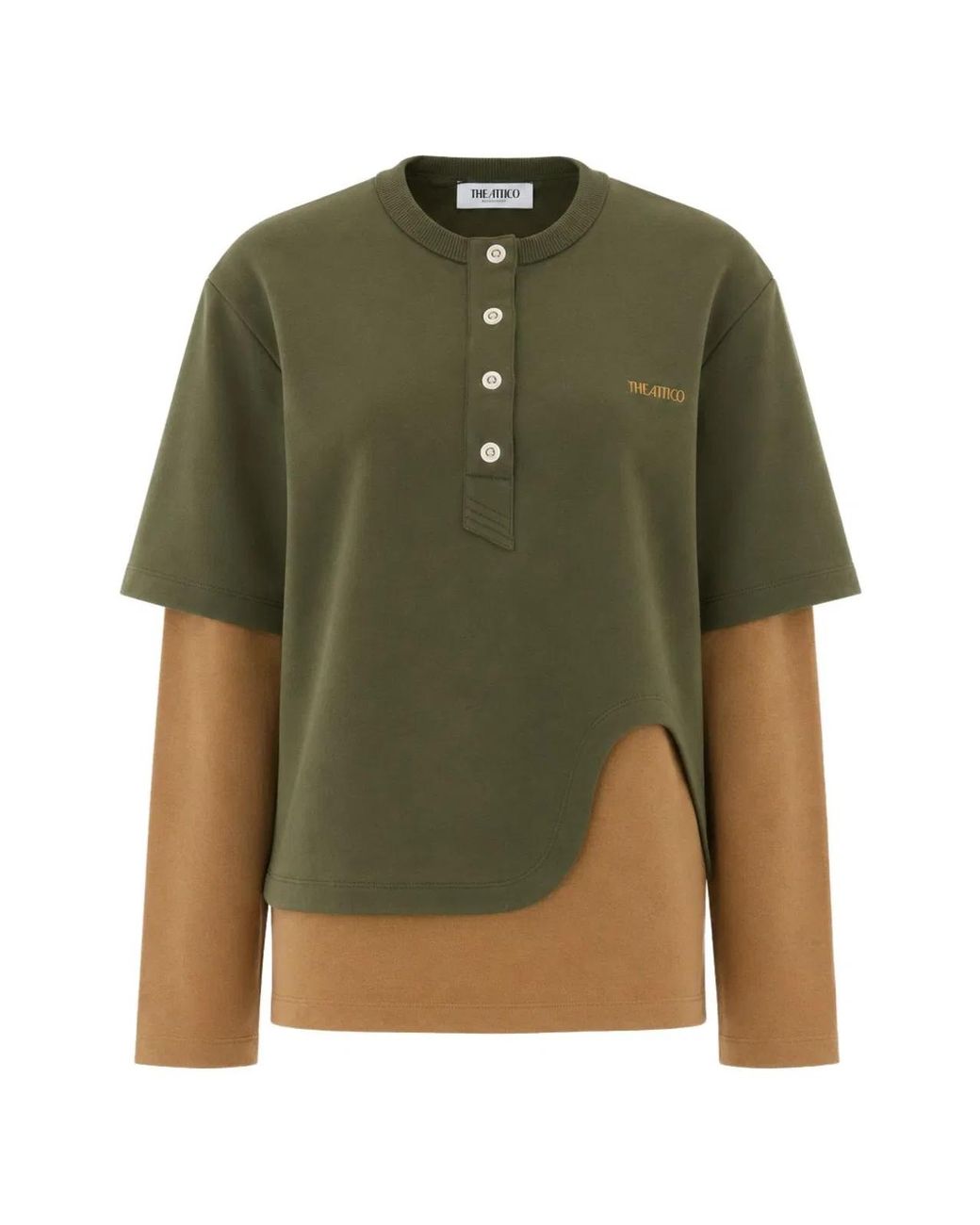 The Attico Green Cotton Crewneck Sweater