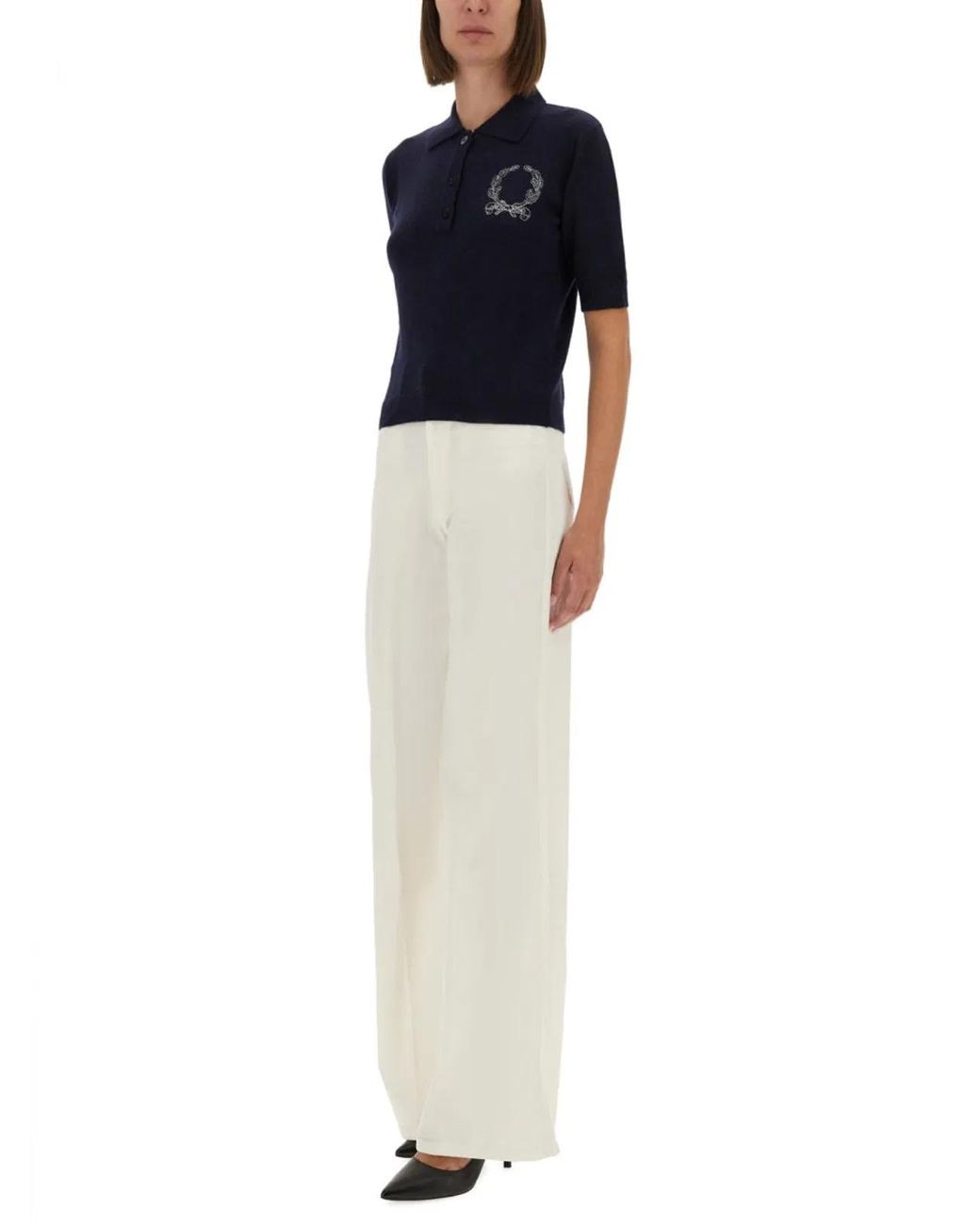 Moschino Couture Blue Polo Shirt With Logo