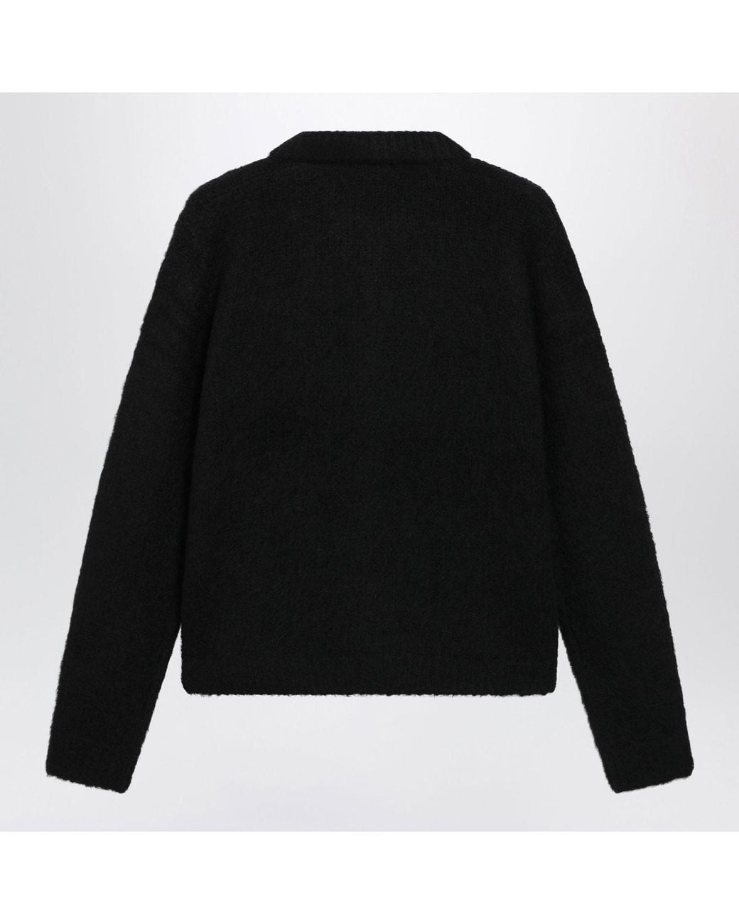Dries Van Noten Black Longsleeved Alpaca Blend Cardigan for men