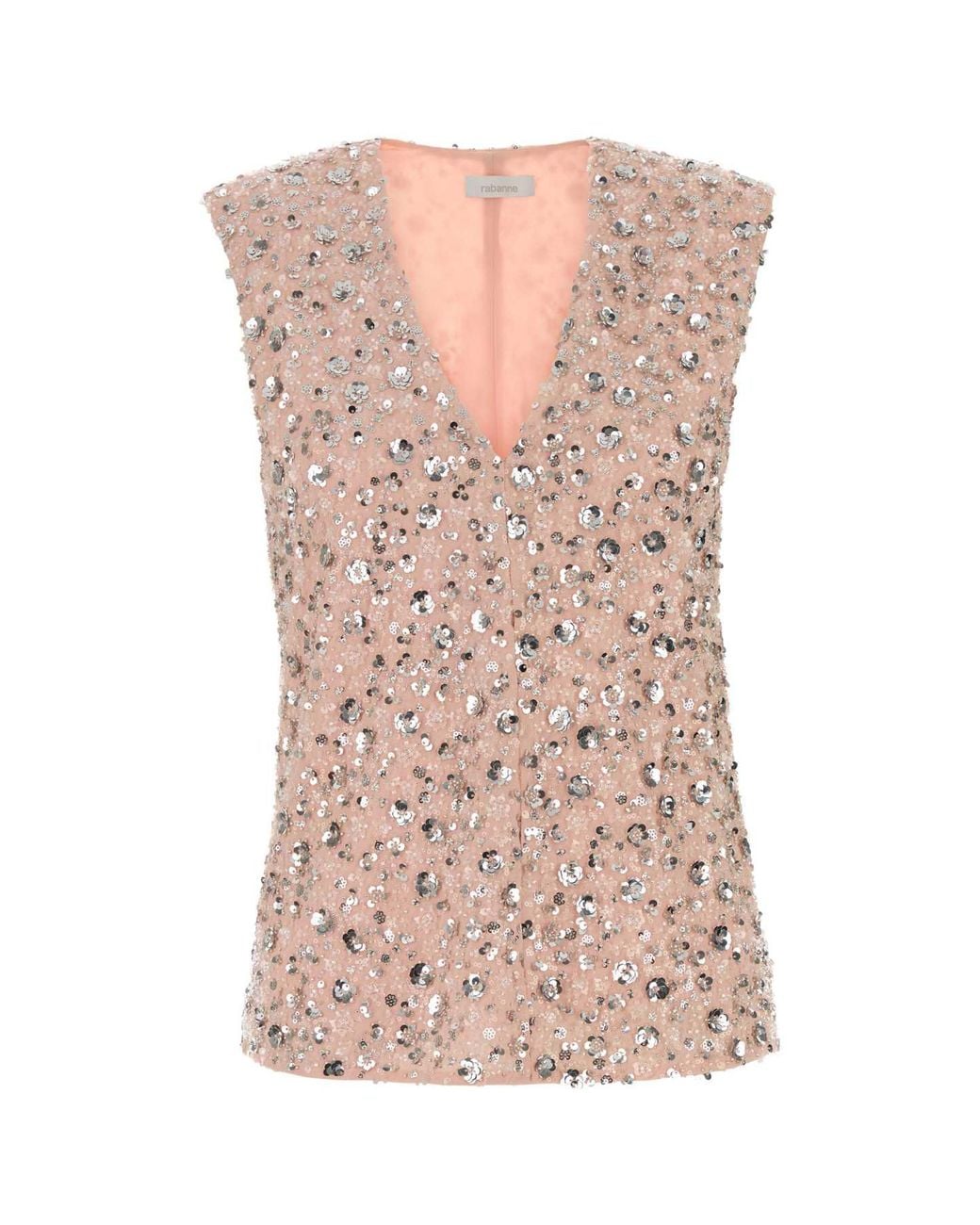 Rabanne Pink Lightflower Embroidered Top