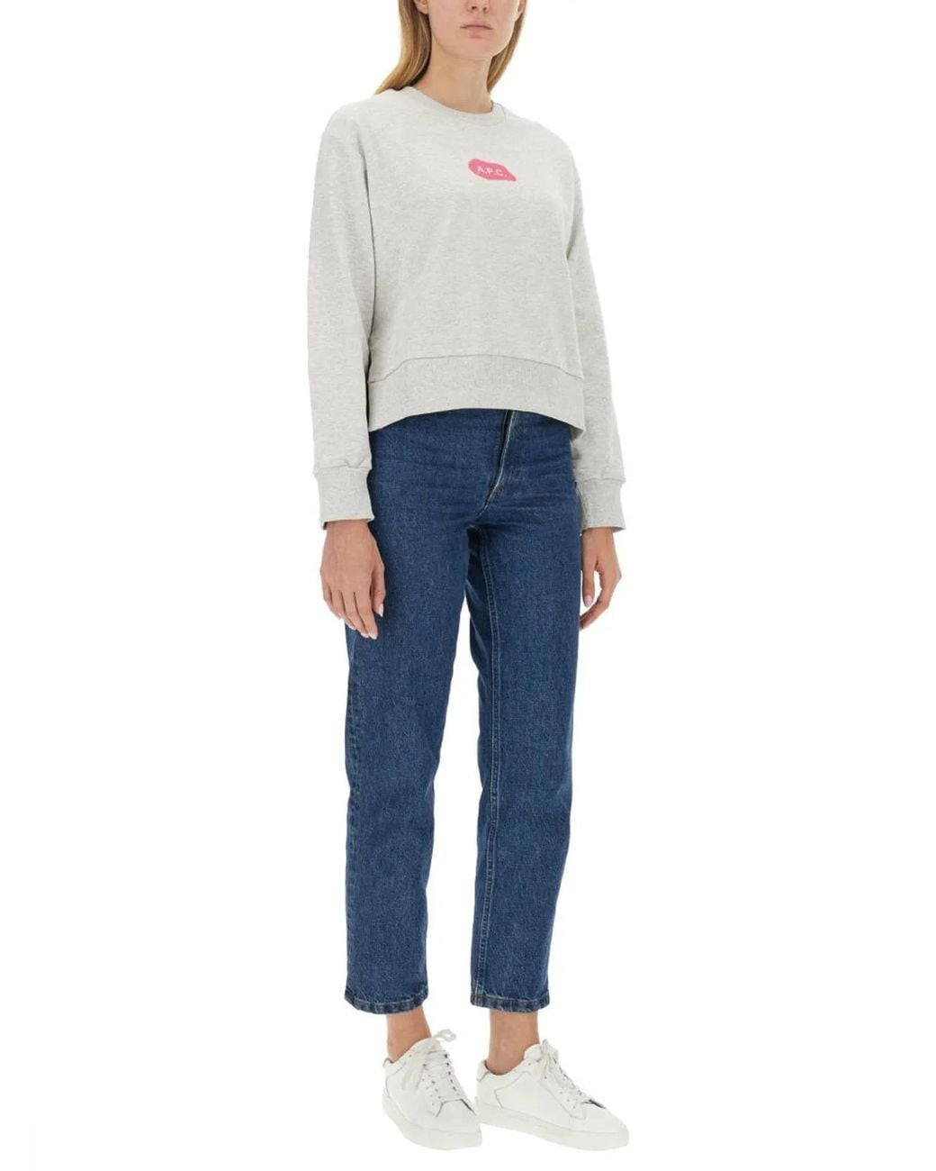 A.P.C. White Sweatshirt With Logo