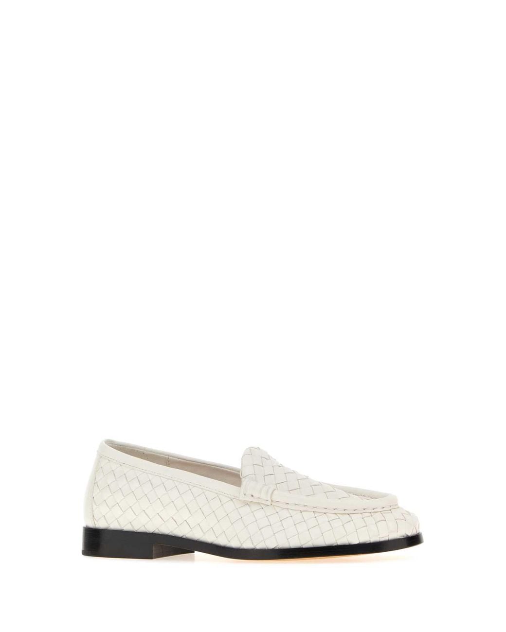 Bottega Veneta White Leather Silenzio Loafers