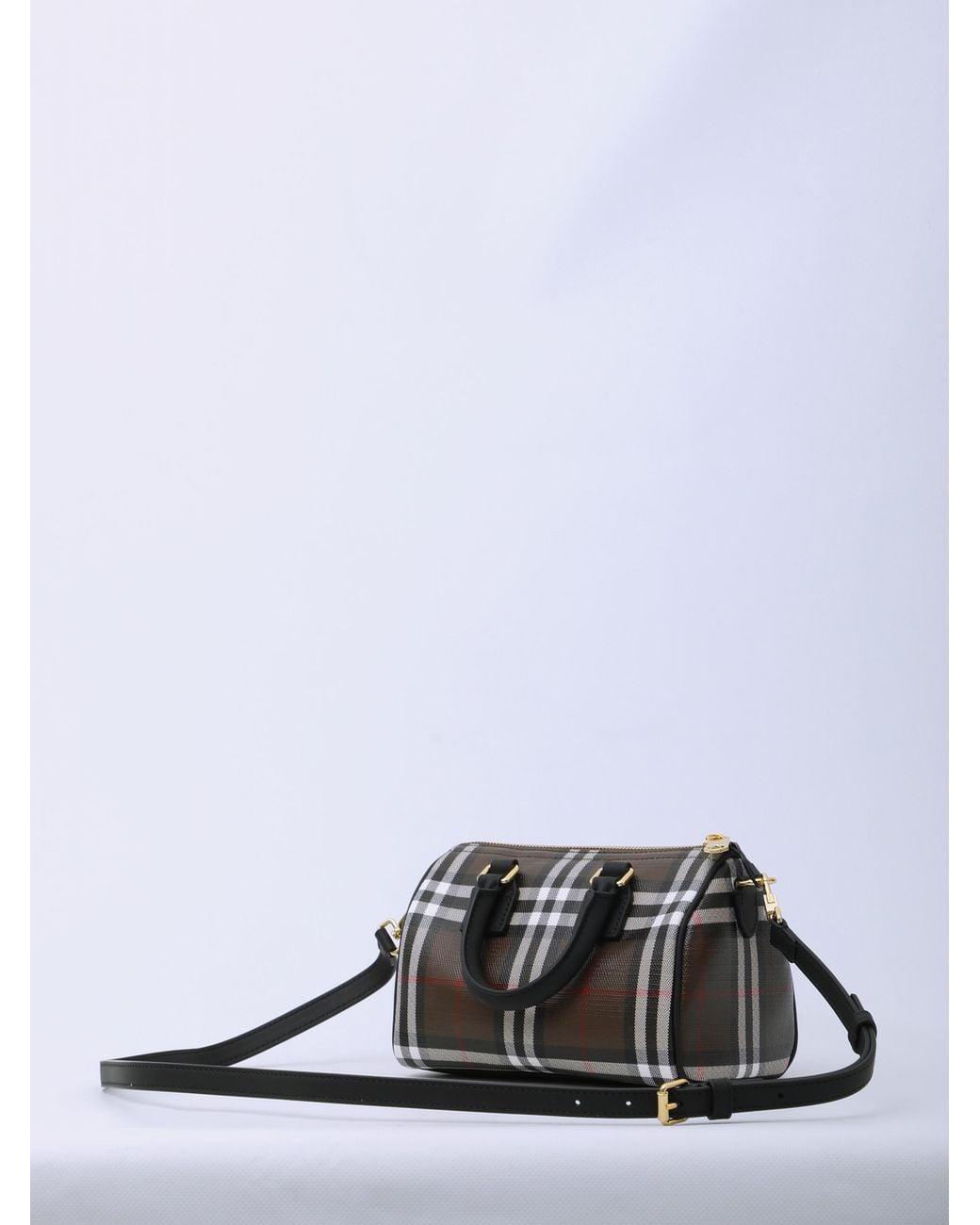 Burberry White Mini Check Bowling Bag