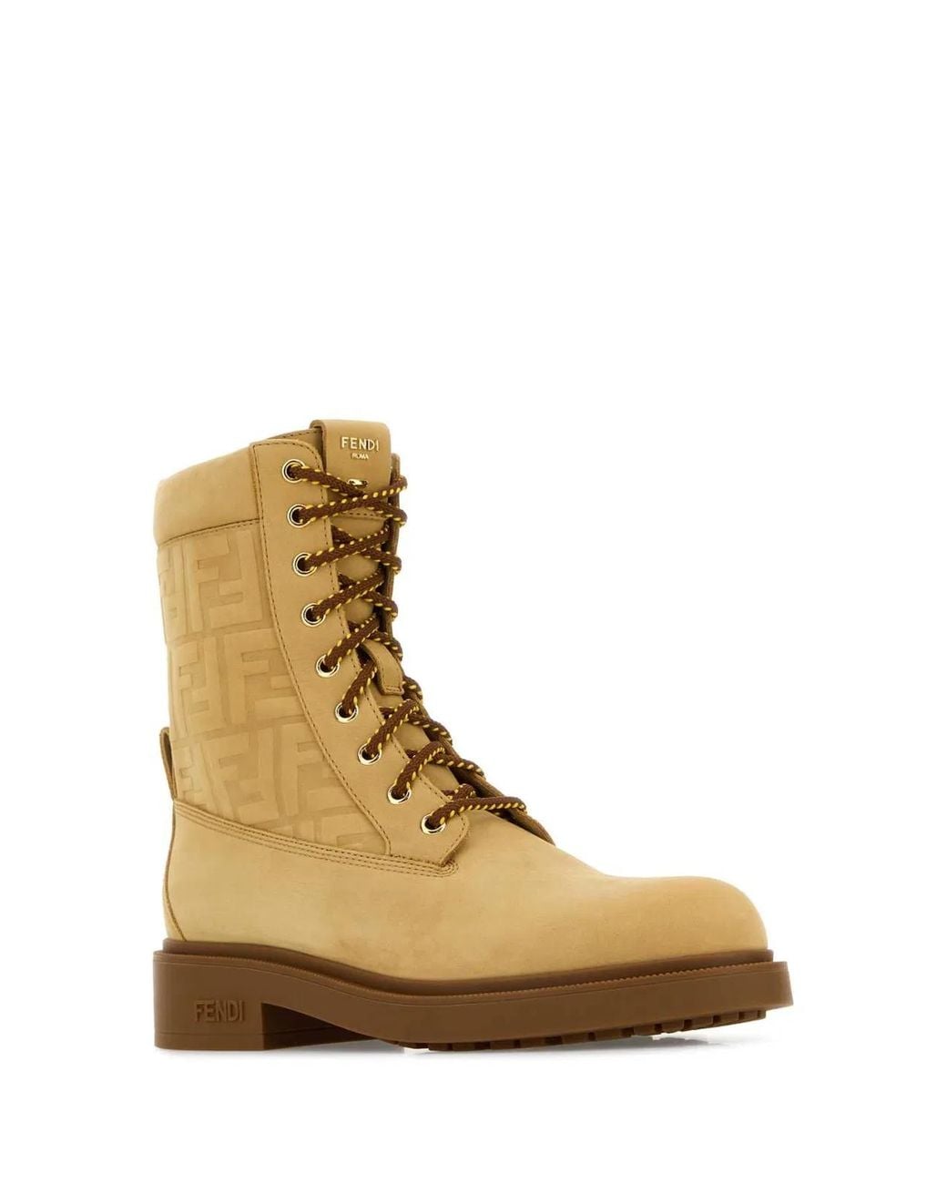 Fendi Brown Filo Combat Boots