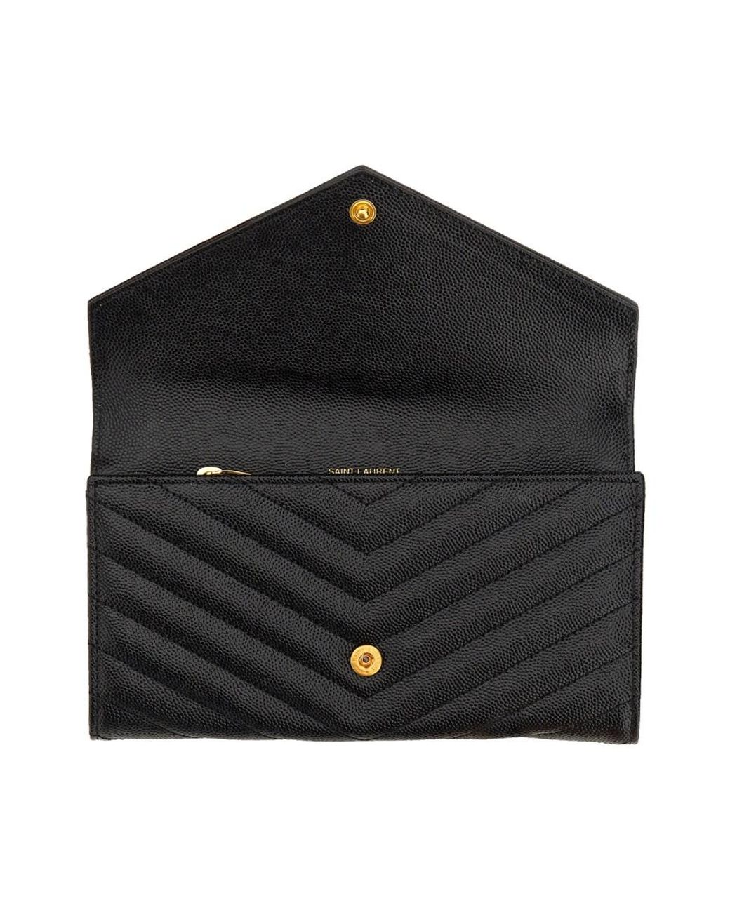 Saint Laurent Black Portafogli Con Logo Monogram