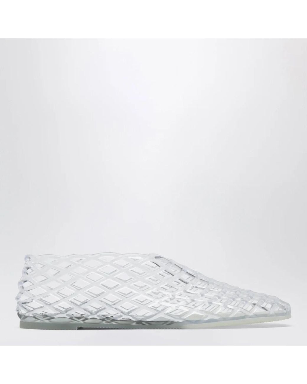 Senso White Transparent Rubber Mesh Ballet Flats