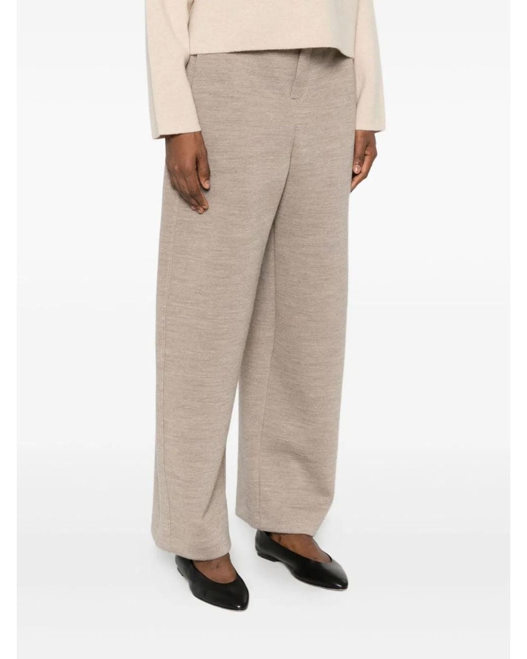 Max Mara Gray Wool And Cotton Trousers