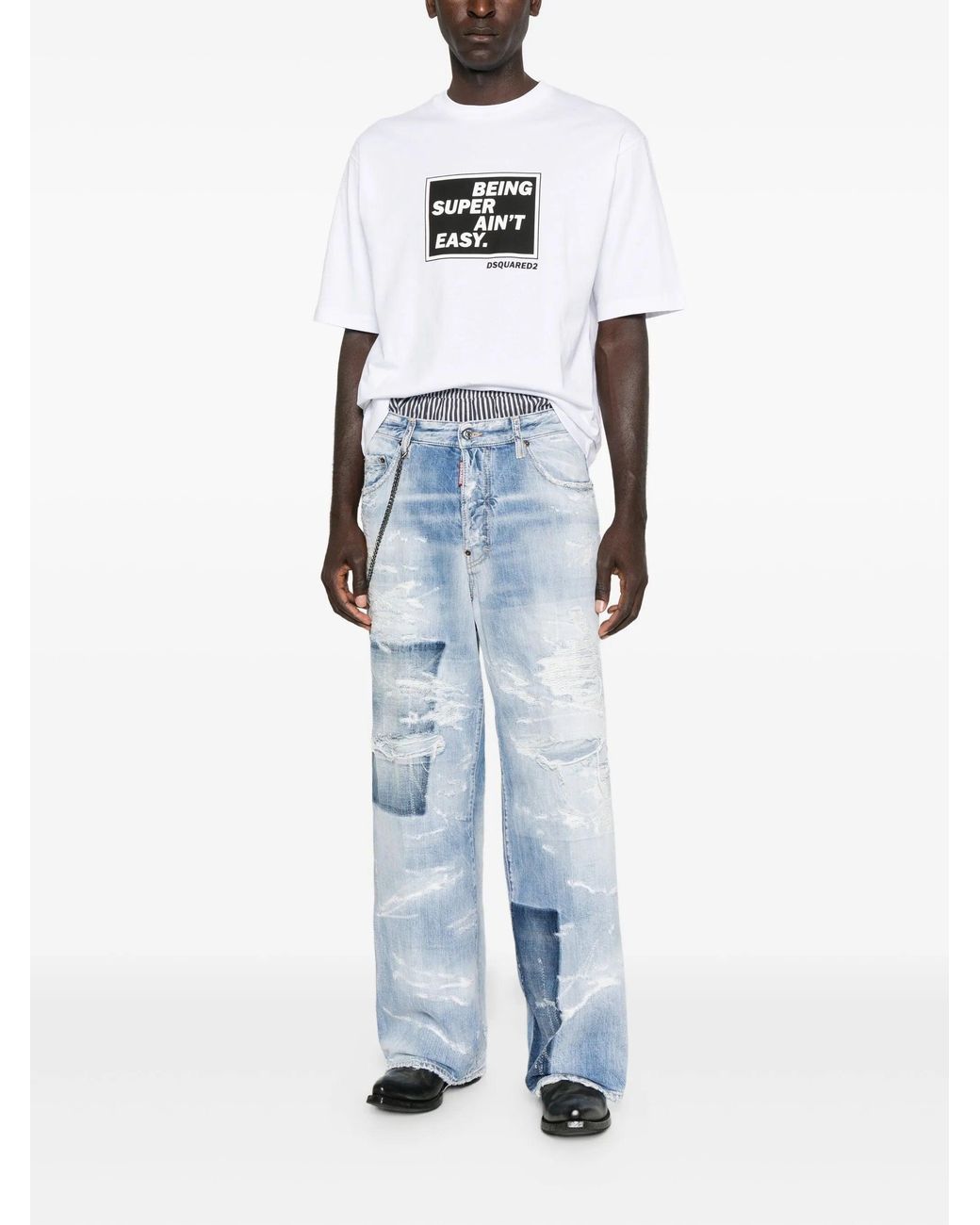 DSquared² Blue Cotton 5 Pockets for men