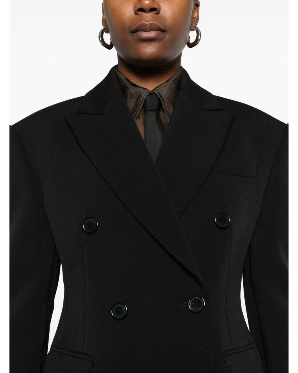 Frankie Shop Black Doyer Double-Breasted Blazer Jacket
