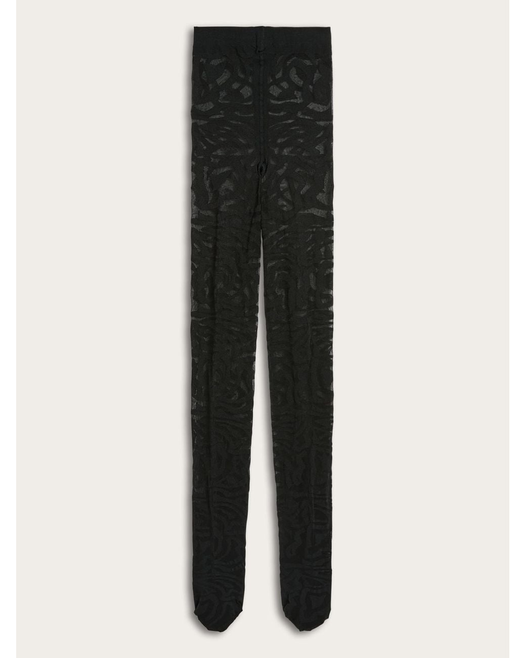 Emilio Pucci Black Jacquard Tights With A Labyrinth Print