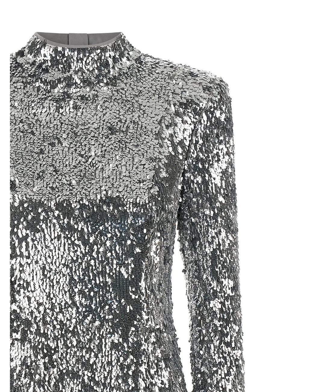 Balmain Gray Sequin Dress