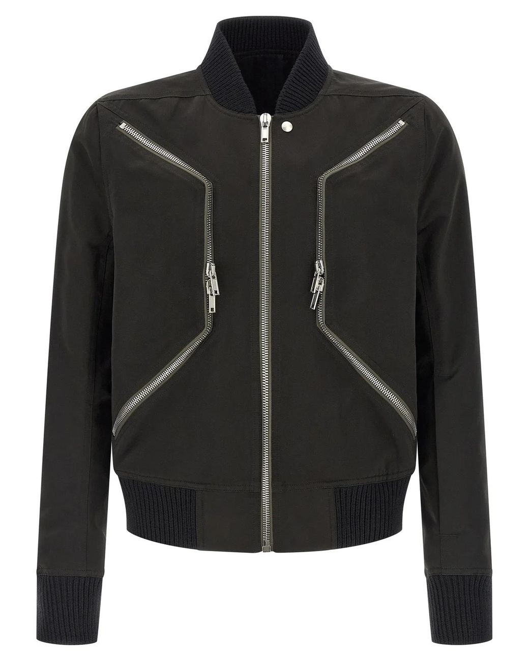 Rick Owens Black Polyester Bomber Clothing for men