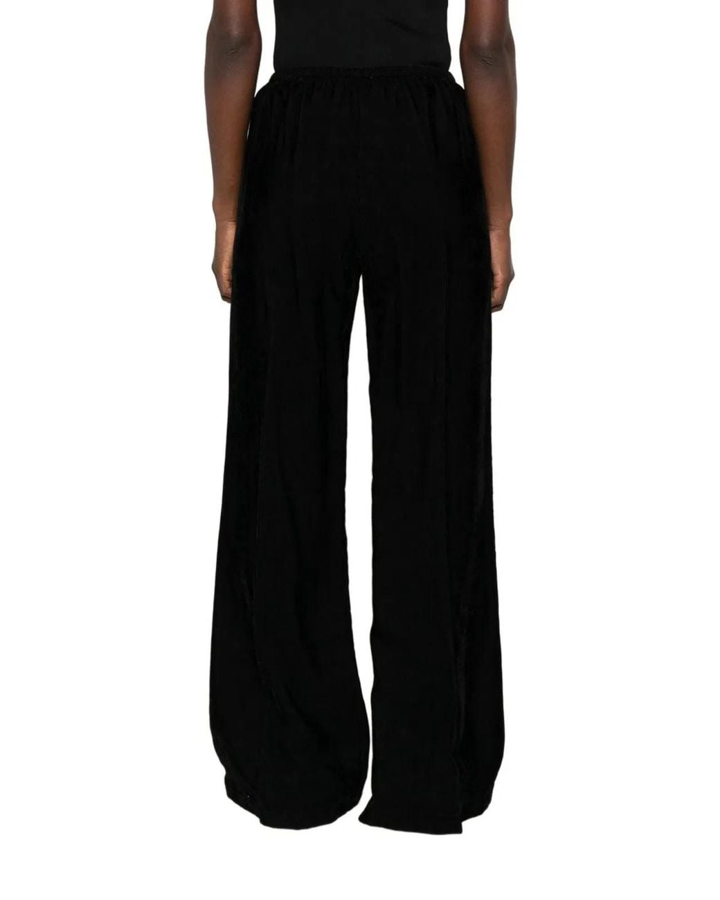 Forte_forte Black Velvet Flared Trousers