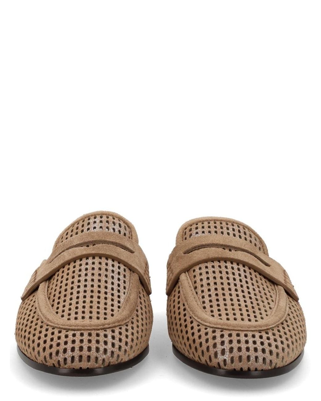 Brunello Cucinelli Brown Mule "Sparkling Net"