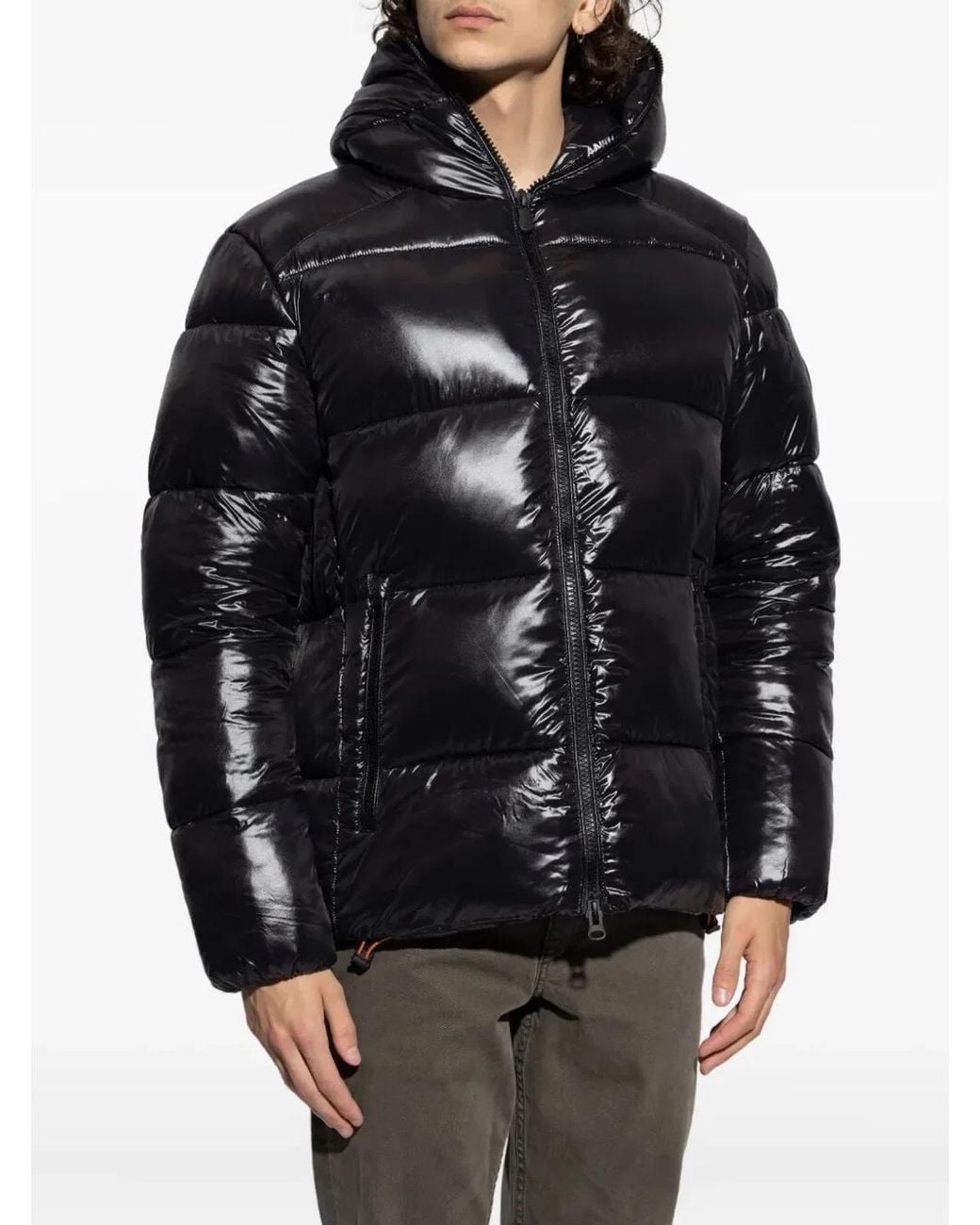 Save The Duck Black Edgard Down Jacket With Laqué Finish for men