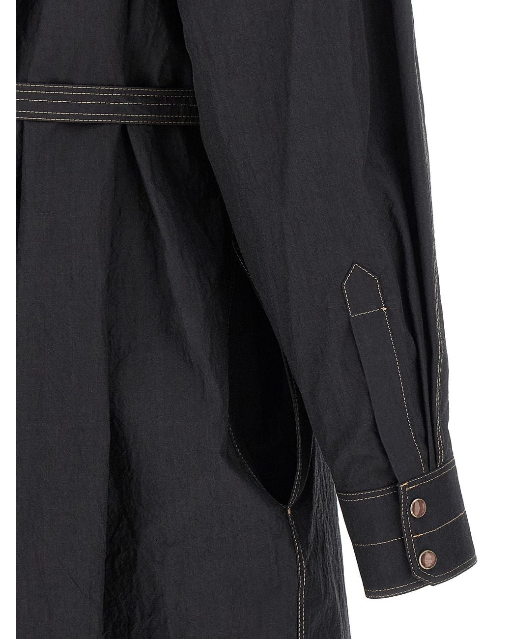 Lemaire Black 'Asymmetrical Shirt' Dress