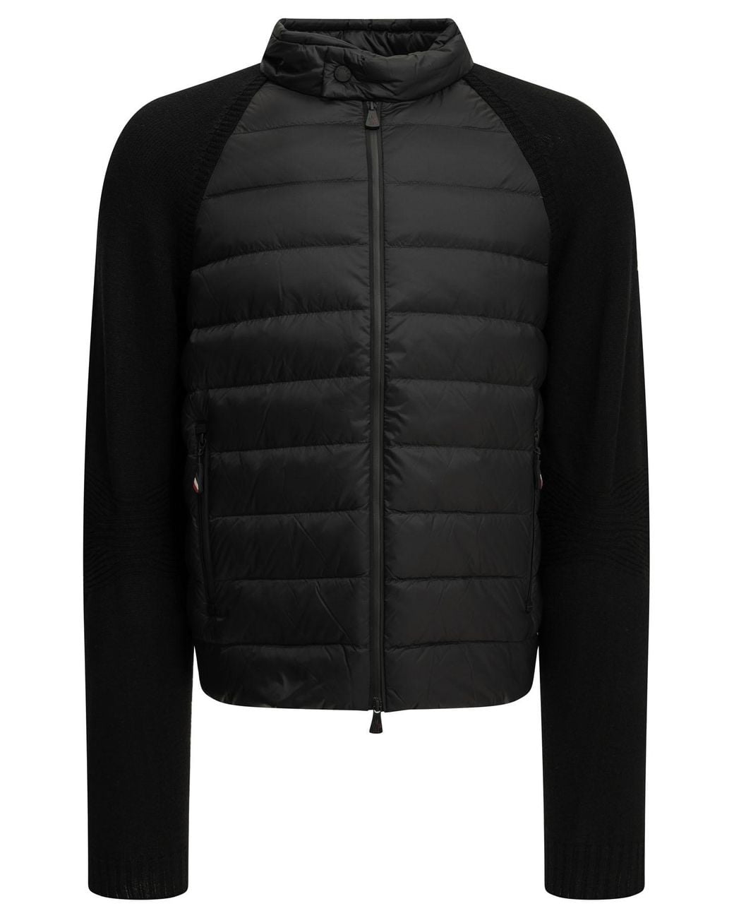 Moncler Black Padded Wool Cardigan for men