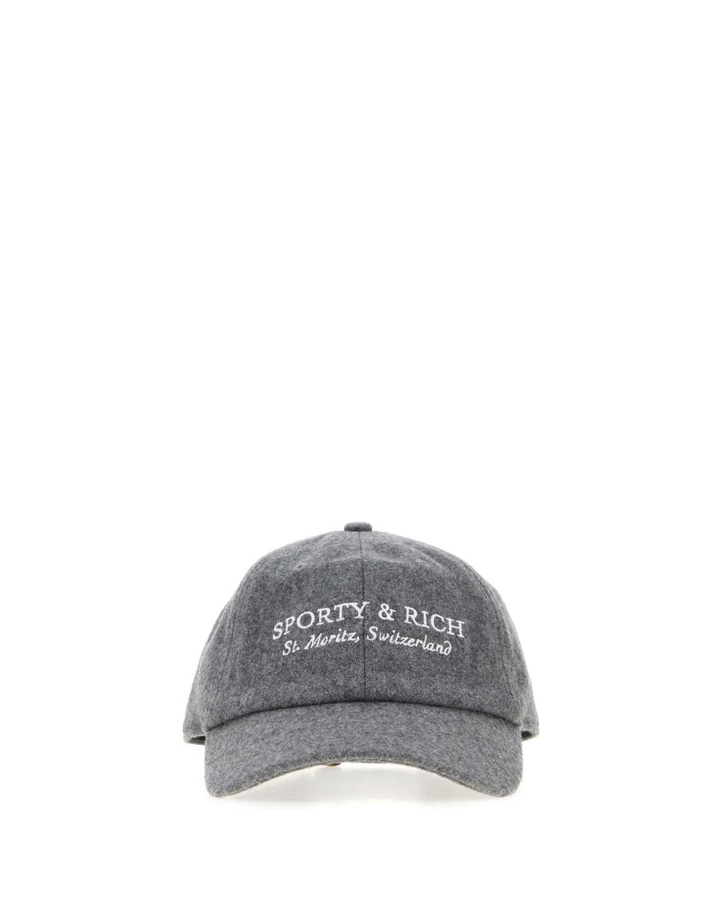 Sporty & Rich Gray Sporty & Rich Signature Logo Wool Hat
