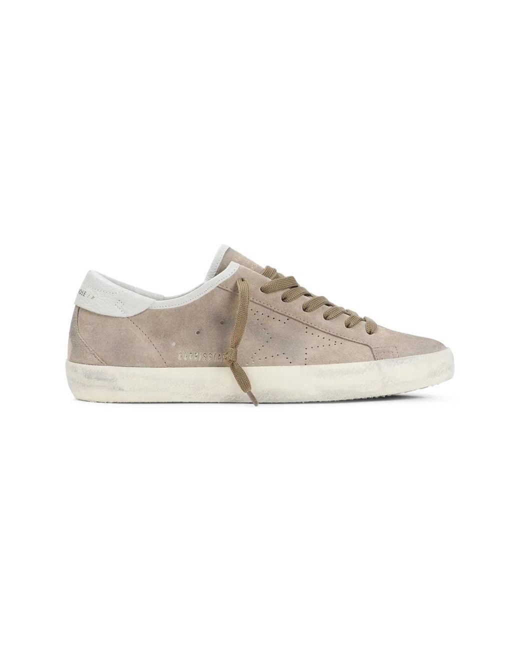 Golden Goose Deluxe Brand Gray Tobacco Cream Superstar Sneakers for men