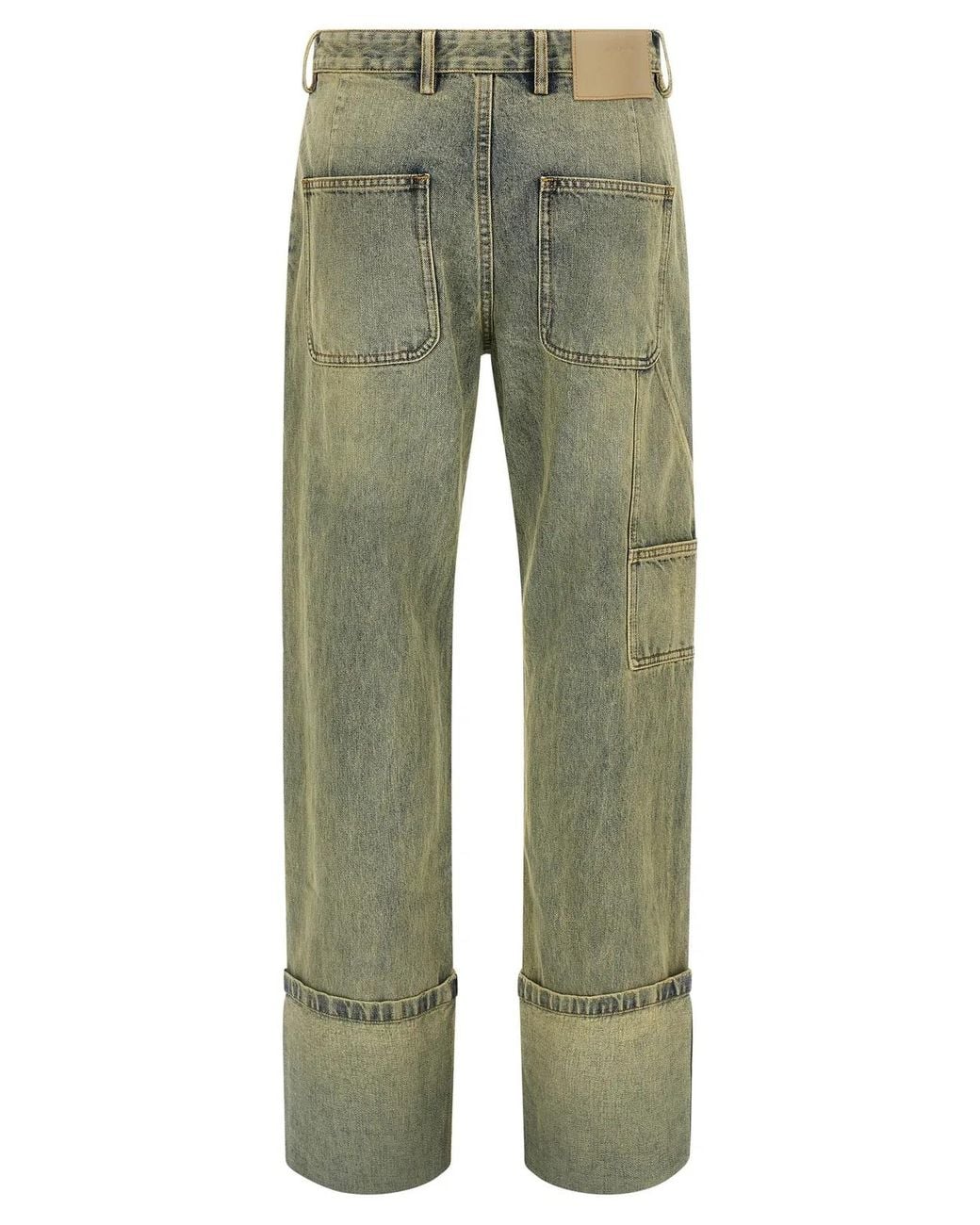 Entire studios Green 'Cuff Surface Wave' Jeans