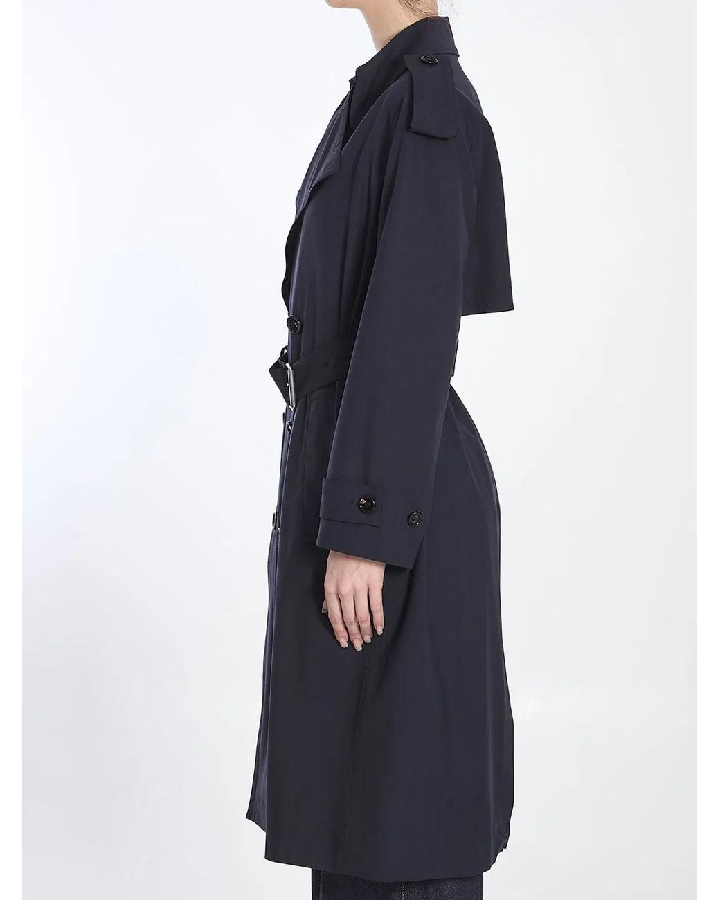 Bottega Veneta Blue Fine Wool Trench Coat