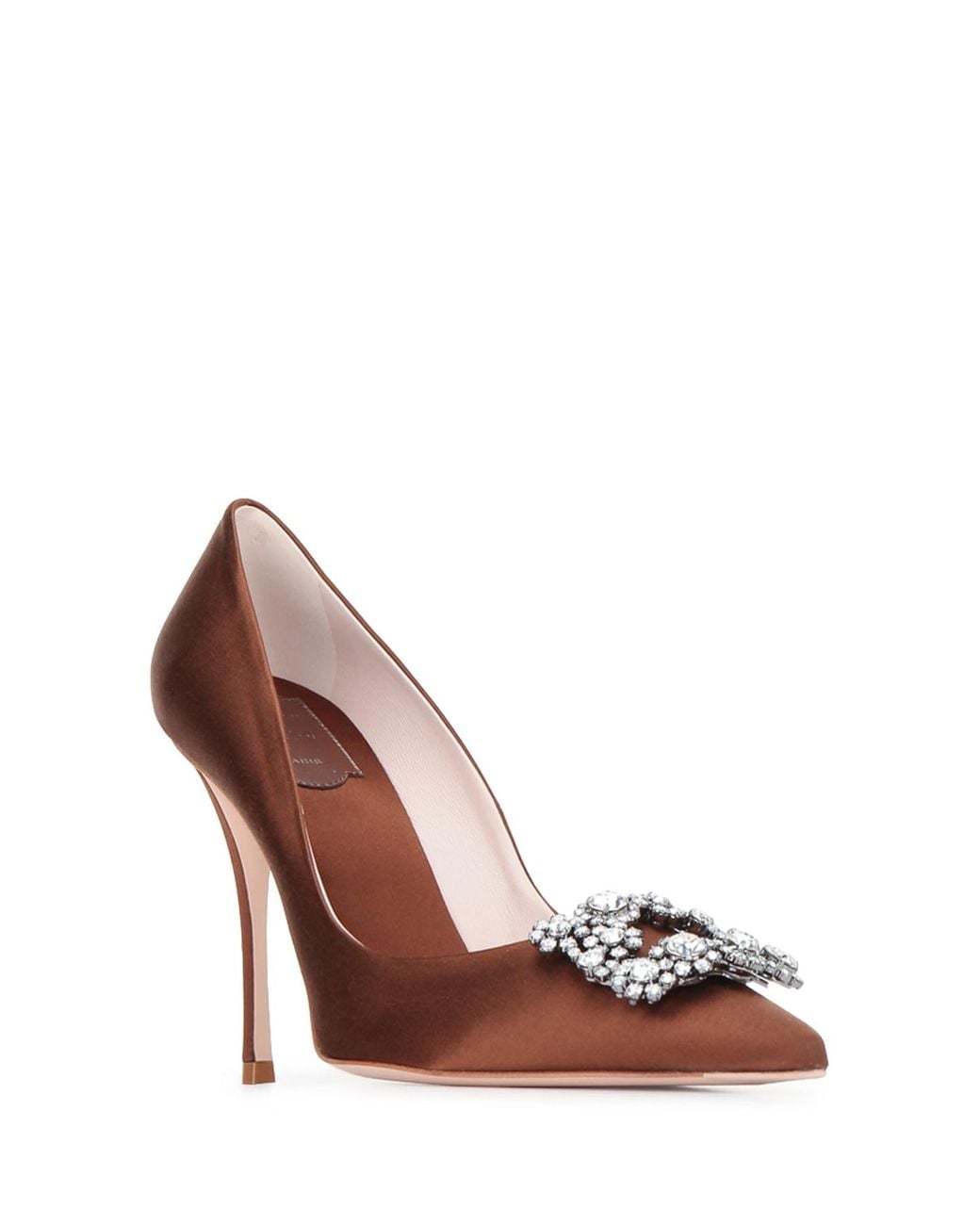 Roger Vivier Brown Dec. Flower Strass B. Sin 100