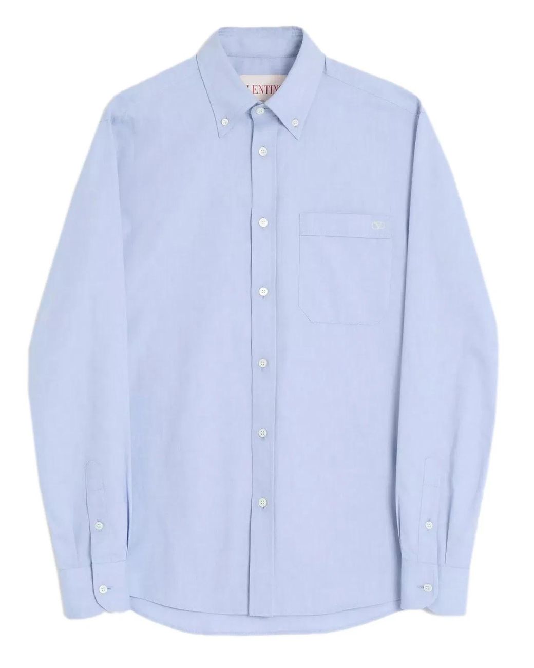 Valentino Garavani Blue Oxford Shirt Vlogo for men