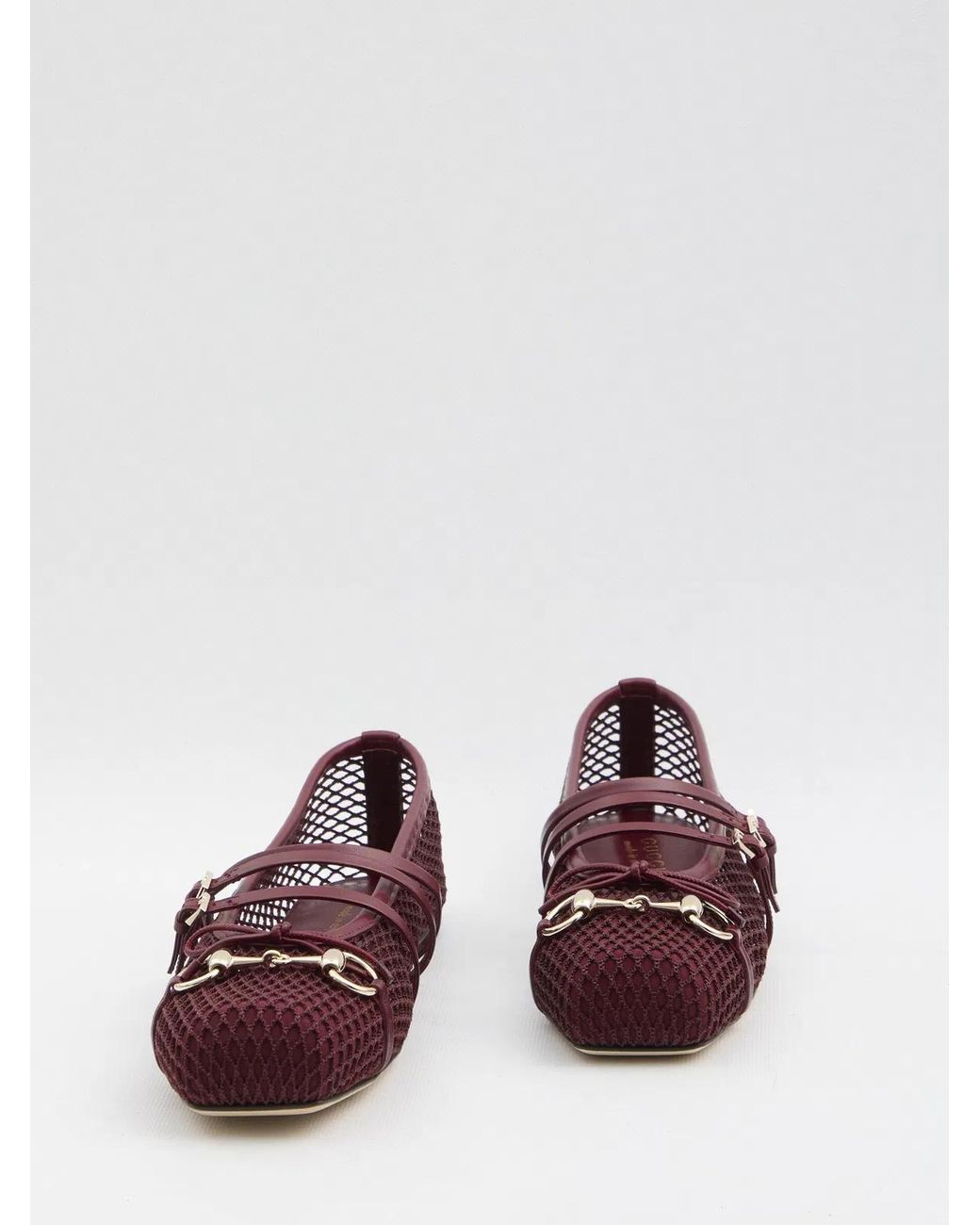 Gucci Black Bordeaux Eye-Catching Flat Shoes