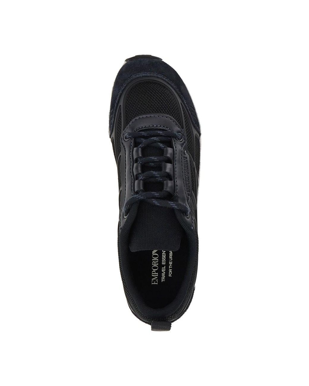 Emporio Armani Blue Travel Essential Mesh Sneakers for men