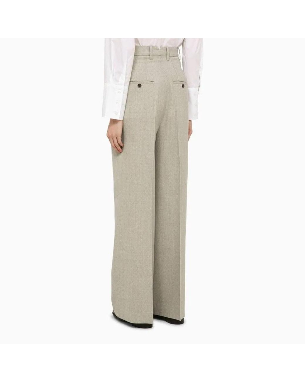 AMI Natural Light Heather Polyester Trousers