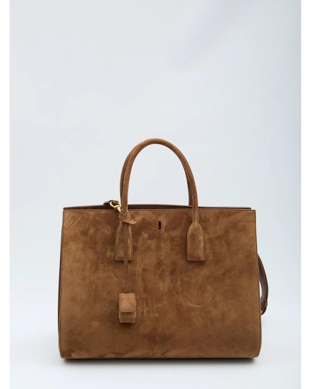 Saint Laurent Brown Camel Suede Sac De Jour Shopping Bag
