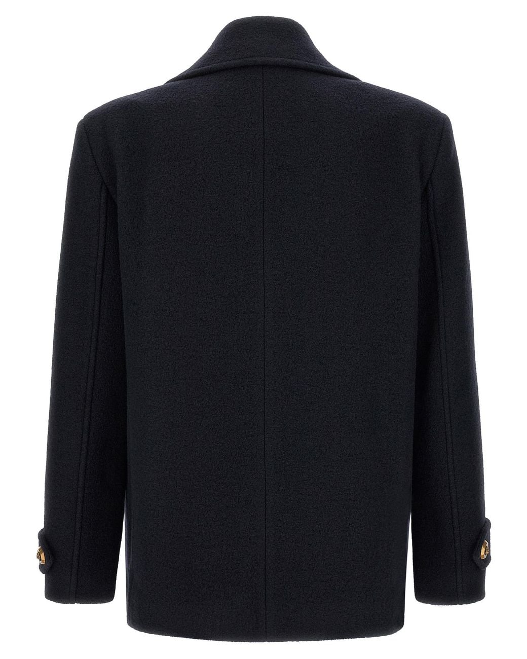 Balmain Blue Wool Caban for men