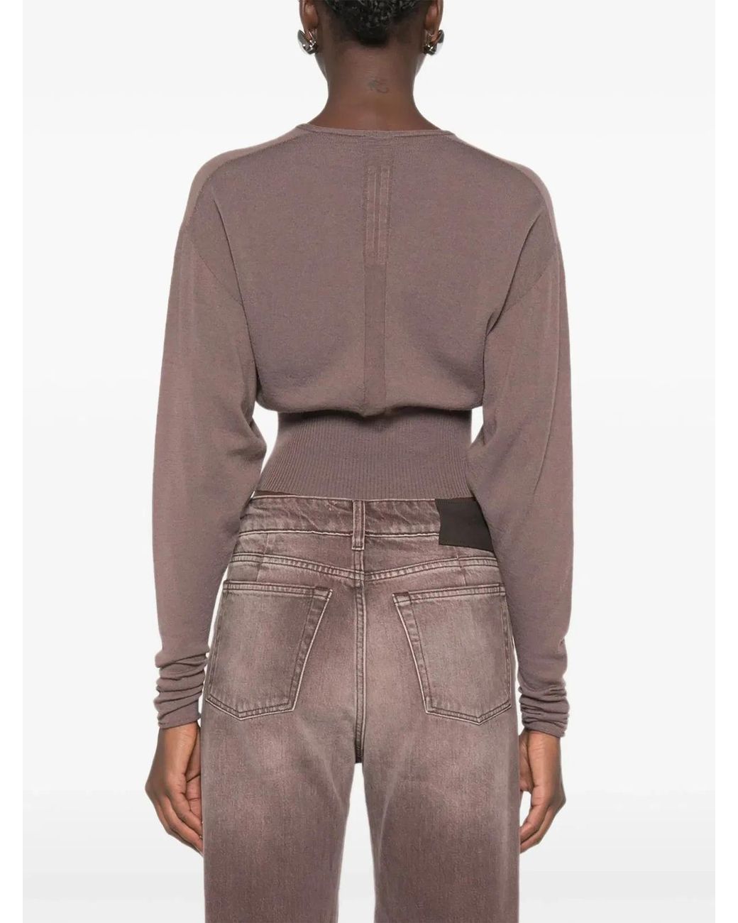 Rick Owens Brown V Cropped Top