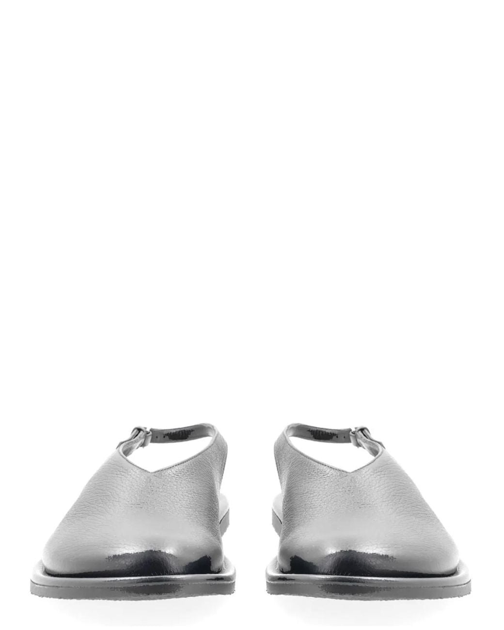 Studio Nicholson Gray Deerskin Micro Rubber Flats