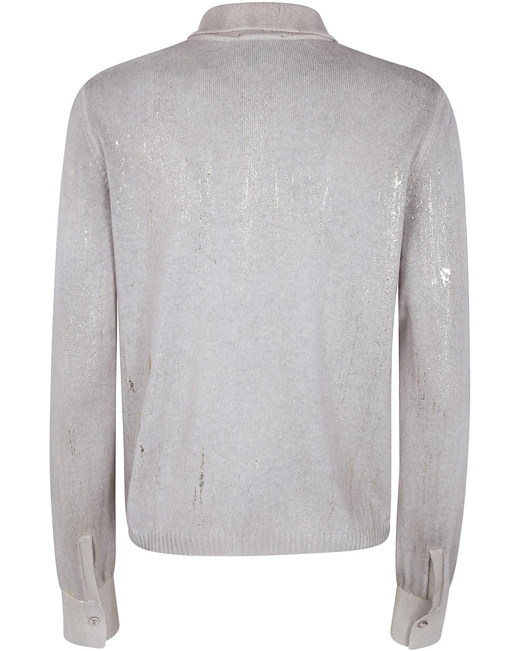 Avant Toi Gray Hand Painted Cashmere Shirt With Check Lamination