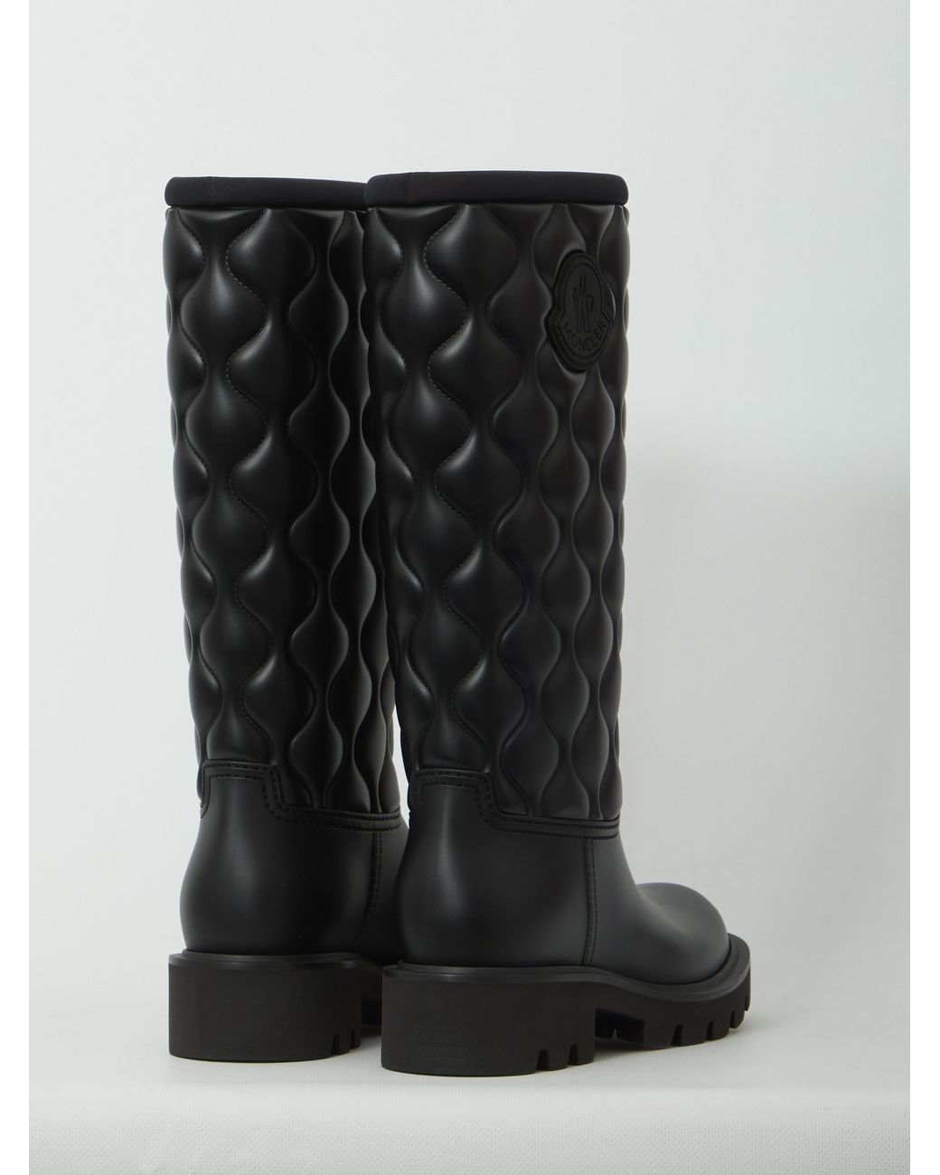 Moncler Black Kickstream High Rain Boots