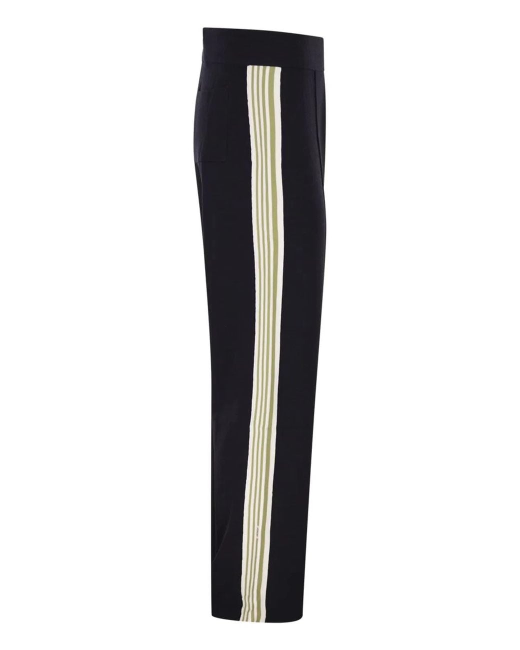 Autry Blue Viscose Track Trousers With Side Stripes for men