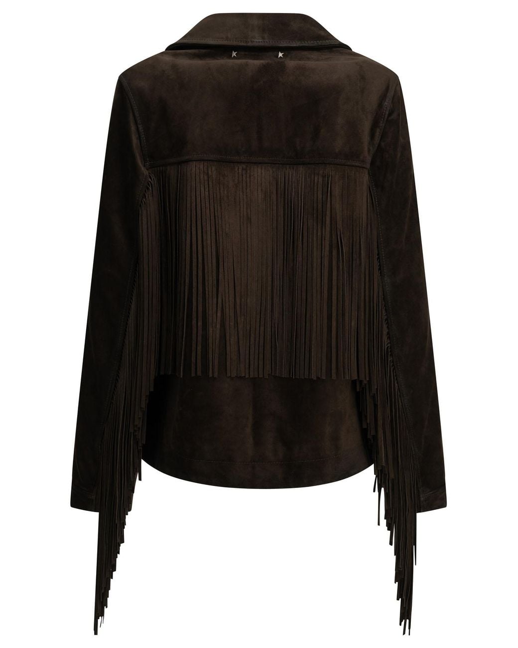 Golden Goose Deluxe Brand Black Fringed Leather Jacket