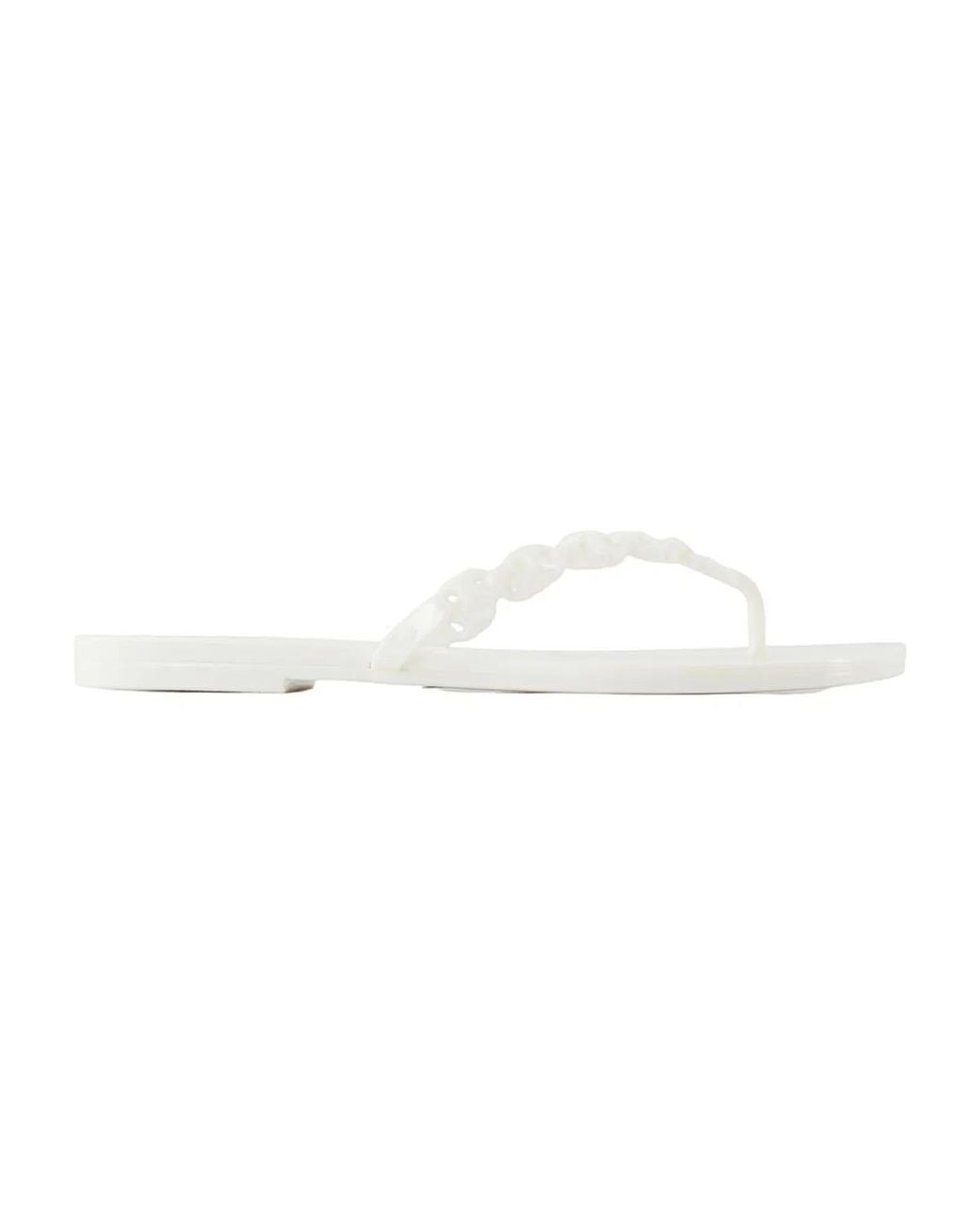 Tory Burch White Flip-Flops Gemini Link Jelly