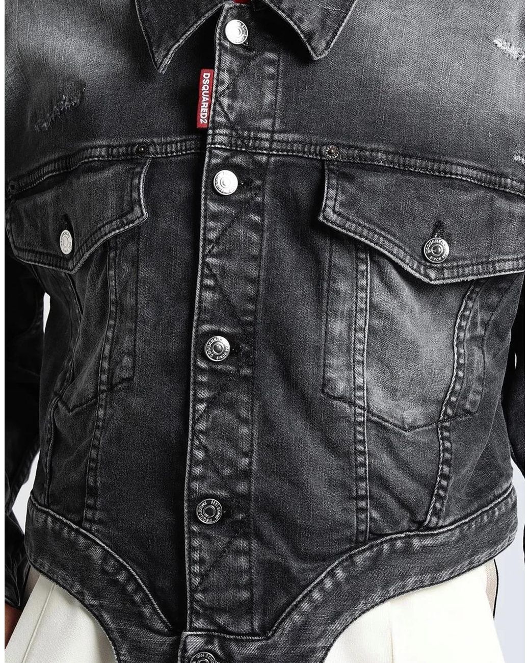 DSquared² Gray Raw Cut Jean Denim Jacket