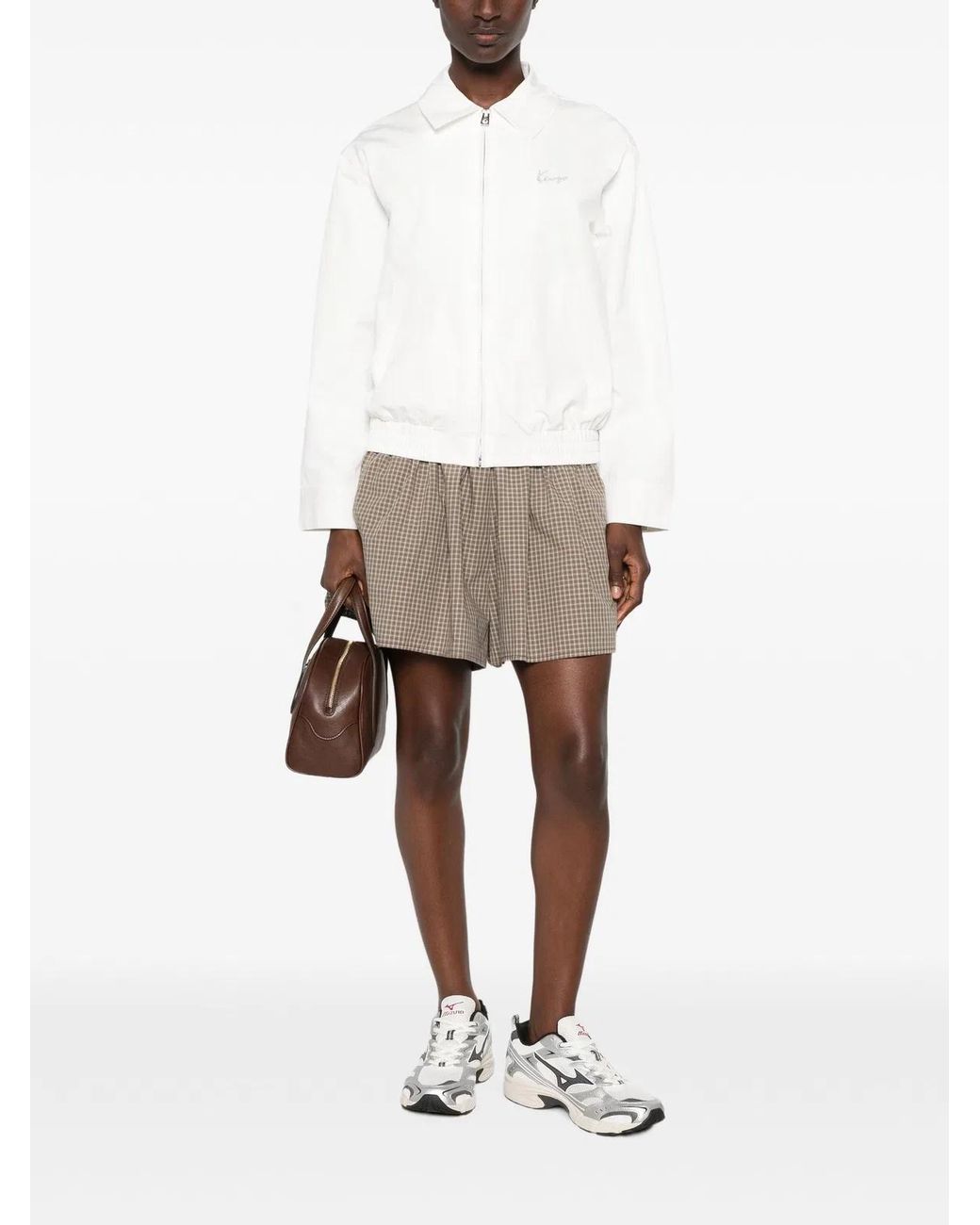 KENZO White Signature Embroidered Zip-Up Jacket