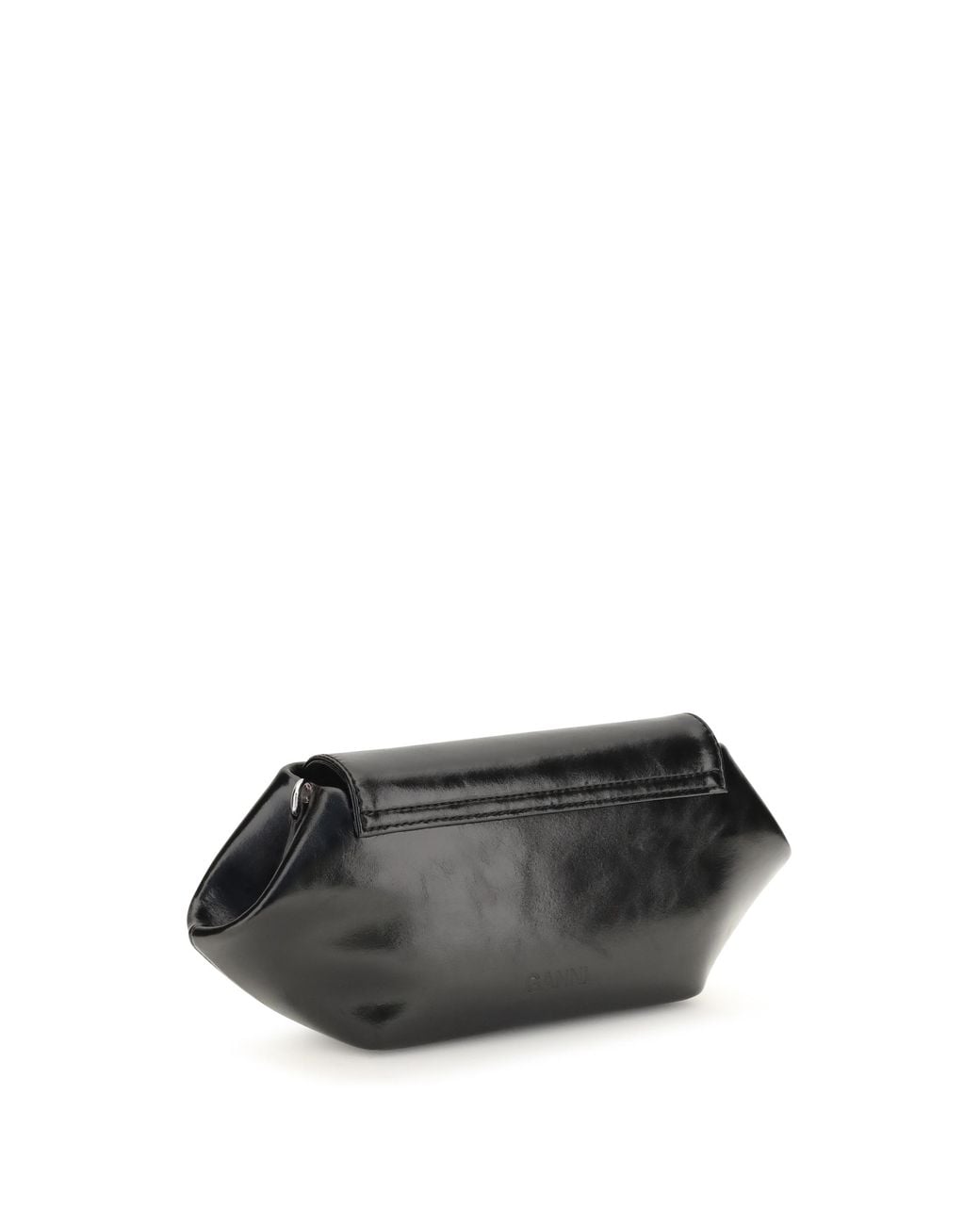 Ganni Black Bou East/West Box Shoulder Bag