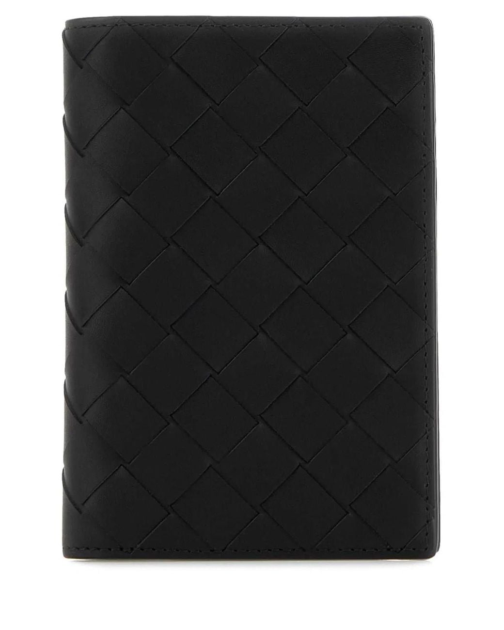 Bottega Veneta Black Leather Passport Holder for men
