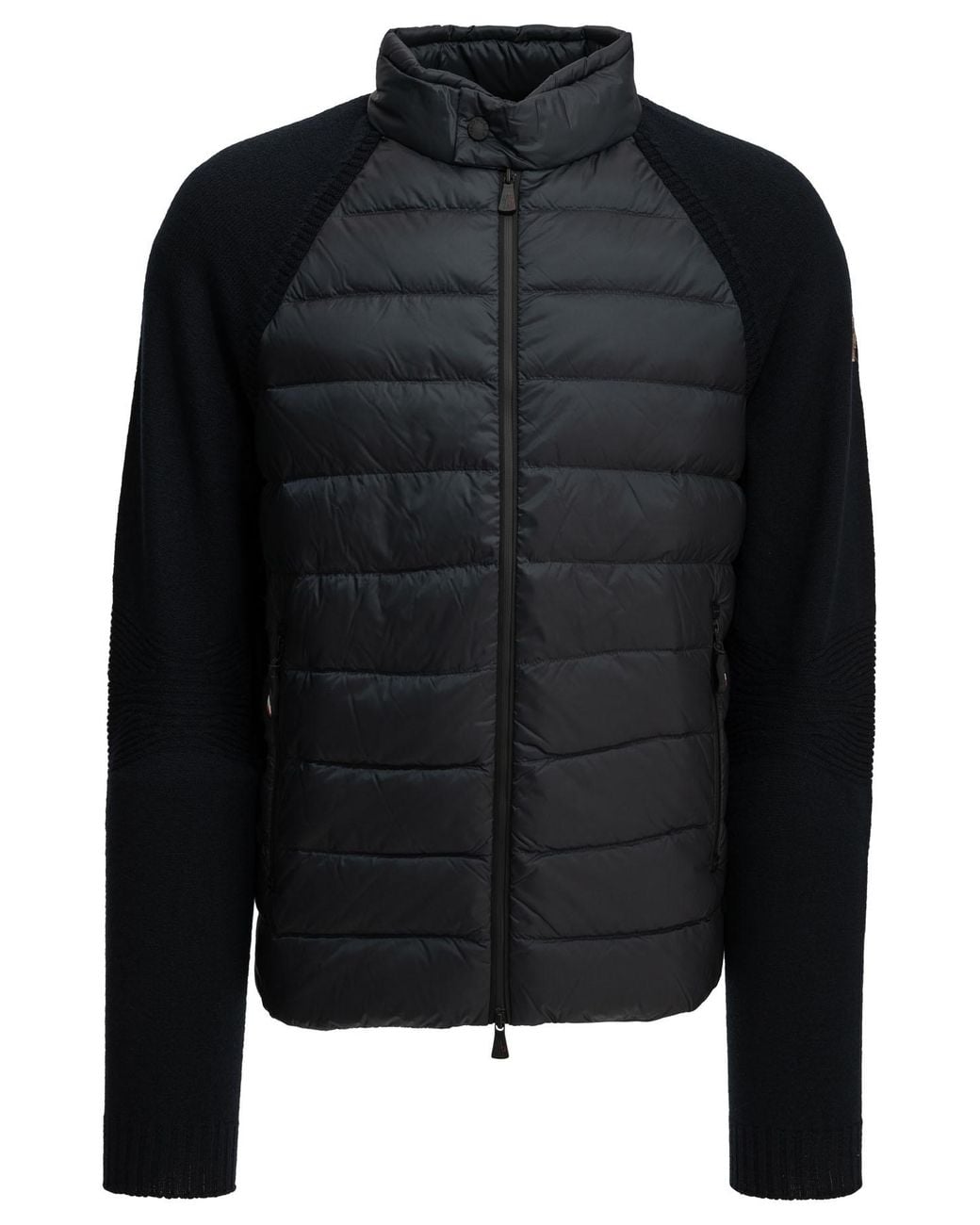 Moncler Black Padded Wool Cardigan for men