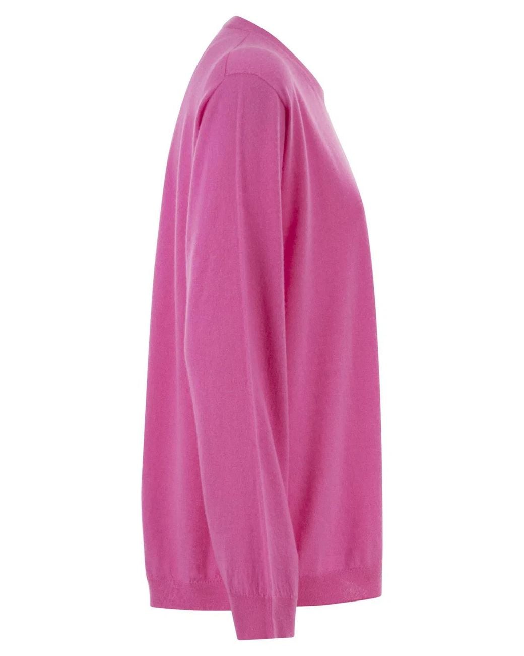 Vanisé Pink Cashmere Crew-Neck Jumper With Fluid Silhouette