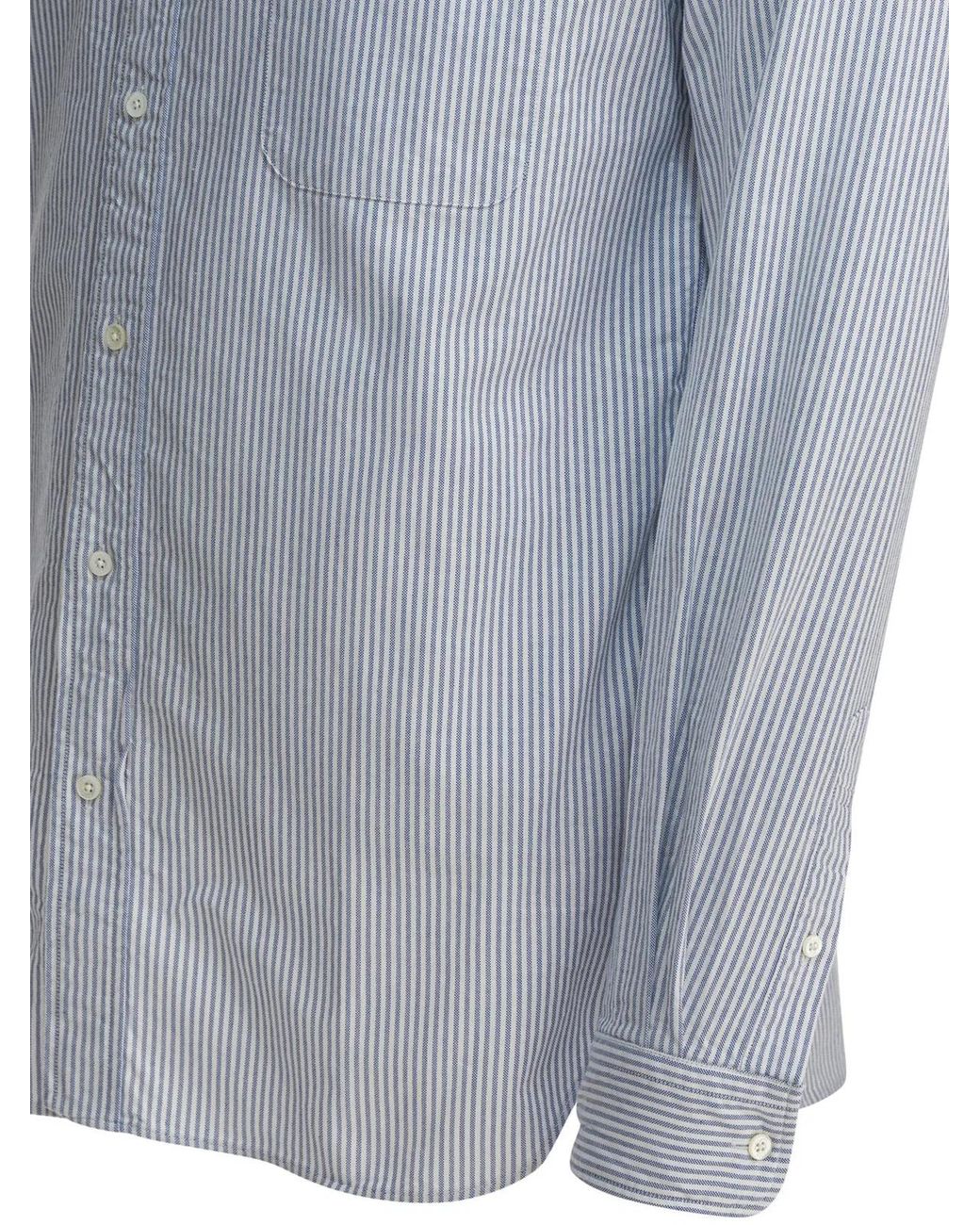 Beams Plus Blue Cotton Shirt for men
