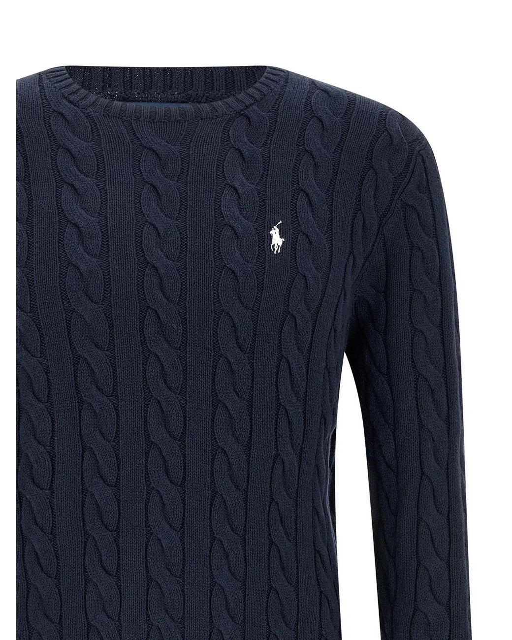 Polo Ralph Lauren Blue Cotton Braided Sweater for men