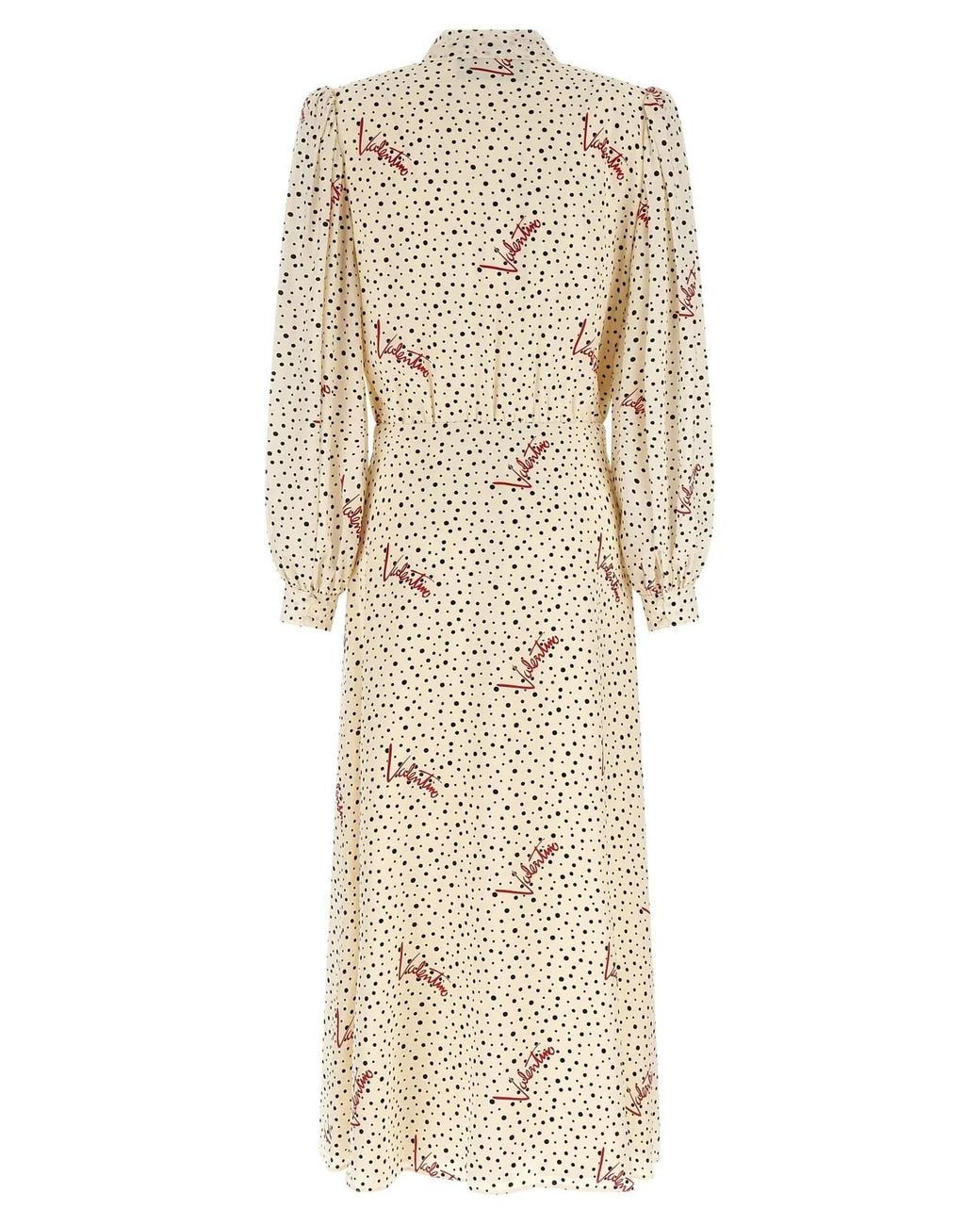 Valentino Garavani Natural 'Bollicine' Print Dress